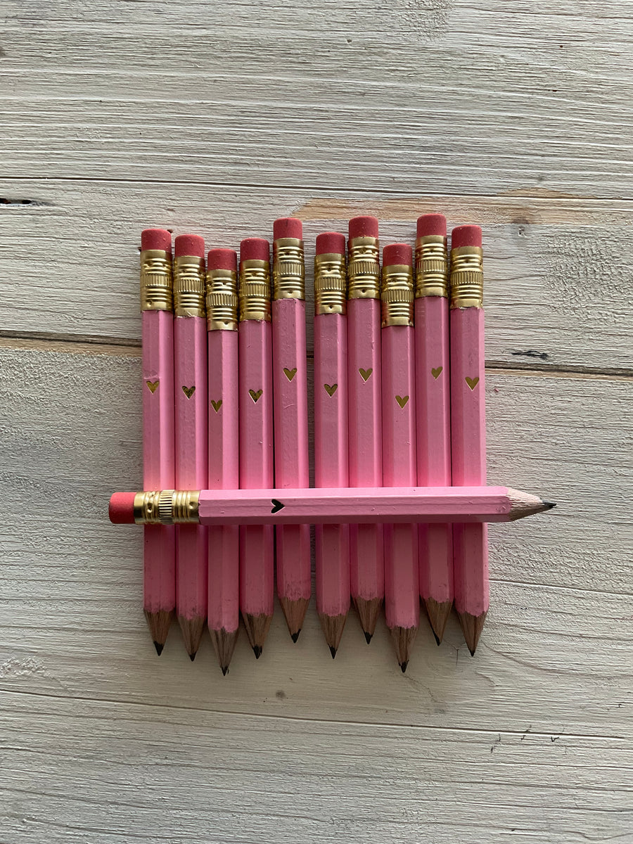 MINI MATITE con cuore oro - rosa – albero delle matite cartoleria