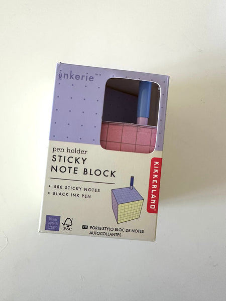 BLOC NOTES CON FOGLI ADESIVI E PENNA INKERIE