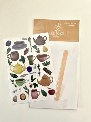 RUB-ON STICKERS Teiere