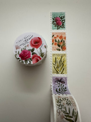 WASHI TAPE FRANCOBOLLI FLOREALI