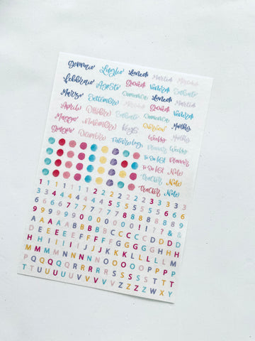 STICKERS ALPHABET AND DAY Very Wonder