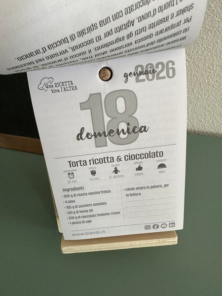 CALENDARIO “UNA RICETTA TIRA L’ALTRA” 2026