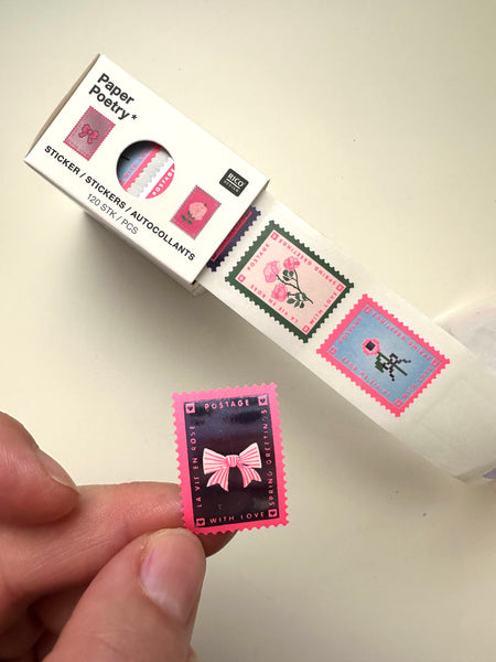 STICKERS FRANCOBOLLI ROSE