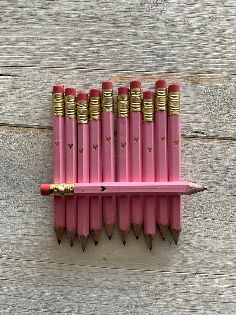 MINI MATITE con cuore oro - rosa – albero delle matite cartoleria creativa
